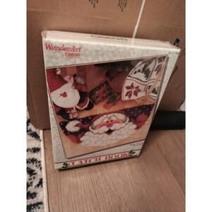 Wonder Art Caron Latch Hook Kit #4659 Kris Kringle Inside Mat 33"X 16" Santa New
